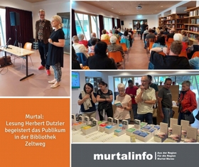 Murtal: Lesung - Herbert Dutzler begeistert das Publikum in der Bibliothek Zeltweg